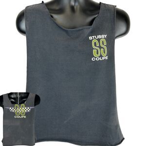 Vintage 90s Stussy SS Coupe Tank Top T Shirt Skater Skating Surfer Black L Large